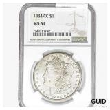 1884-CC Morgan Silver Dollar NGC MS61
