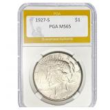 1927-S Peace Dollar PGA MS65