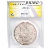 1881-S Morgan Dollar ANACS MS63