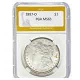 1897-O Morgan Silver Dollar PGA MS63
