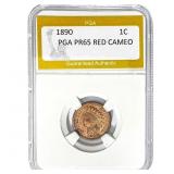 1890 Indian Head Cent PGA PR65 Red Cameo