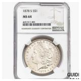 1878-S Morgan Silver Dollar NGC MS64