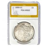 1890-CC Morgan Dollar PGA MS63