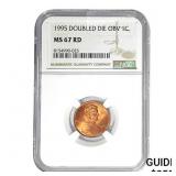 1995 DDO Lincoln Memorial Cent NGC MS67 RD