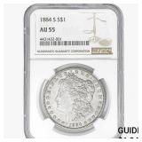 1884-S Morgan Silver Dollar NGC AU55