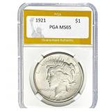 1921 Peace Dollar PGA MS65