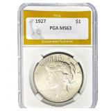 1927 Peace Dollar PGA MS63