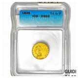 1928 $2.50 Gold Quarter Eagle ICG MS65