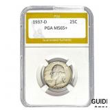 1937-D Jefferson Quarter PGA MS65+