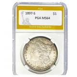 1897-S Morgan Dollar PGA MS64