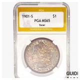 1901-S Morgan Silver Dollar PGA MS65 Toner