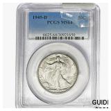 1945-D Walking Liberty Half Dollar PCGS MS64