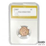 1887 Indian Head Cent PGA MS64 RED  PR70 DCAM