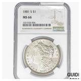 1881-S Morgan Silver Dollar NGC MS66