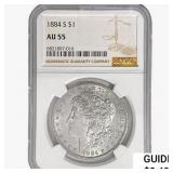 1884-S Morgan Silver Dollar NGC AU55