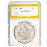 1878-CC Morgan Dollar PGA MS64 PL