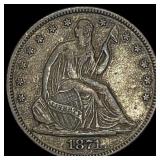 1871 Seated Liberty Half Dollar
