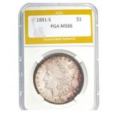 1881-S Morgan Silver Dollar PGA MS66