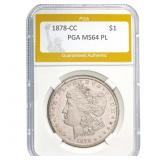 1878-CC Morgan Dollar PGA MS64 PL