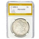 1896-S Morgan Dollar PGA AU50