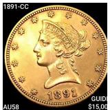 1891-CC $10 Gold Eagle