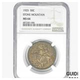 1925 Stone Mountain Half Dollar NGC MS64