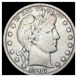 1907-D Barber Half Dollar NICELY CIRCULATED