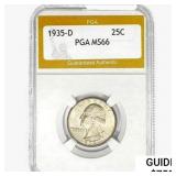 1935-D Washington Silver Quarter PGA MS66