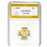 2006 $5 Gold Eagle PGA MS70