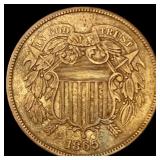 1865 Two-Cent Piece CLOSELY UNCIRCULATED