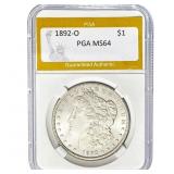 1892-O Morgan Silver Dollar PGA MS64