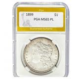 1899 Morgan Silver Dollar PGA MS65 PL