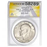1976-D Eisenhower Dollar ANACS MS64