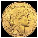 1906 French 20 Francs Rooster Coin CHOICE BU