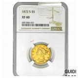 1872-S $5 Gold Half Eagle NGC XF40