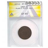 1865 2C Plain 5 FS-101 DDO ANACS EF45