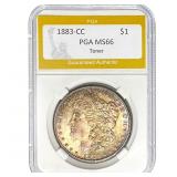 1883-CC Morgan Dollar PGA MS66
