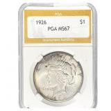 1926 Silver Peace Dollar PGA MS67