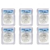 2015-(P) American Silver Eagle Lot [6 Coins] ICG M