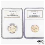 [2]1942 Jefferson Nickel NGC PF66