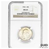 1932 Washington Silver Quarter NGC MS65