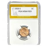 1926-S Lincoln Cent PGA MS64 RED
