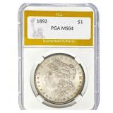 1892 Morgan Silver Dollar PGA MS64