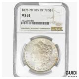 1878 7TF REV 78 Morgan Silver Dollar NGC MS63