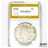 1935 Silver Peace Dollar PGA MS63+