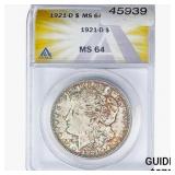 1921-D Morgan Silver Dollar ANACS MS64