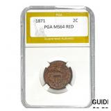 1871 Two Cent Piece PGA MS64
