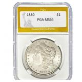 1880 Morgan Silver Dollar PGA MS65