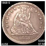1868-S Seated Liberty Quarter