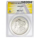 1902-O Morgan Silver Dollar ANACS MS62
